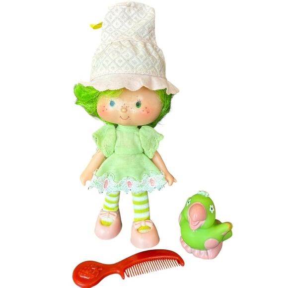 Vintage 1980’s Strawberry Shortcake Lime Chiffon + Parfait Parrot Bird Figure - Picture 2 of 8